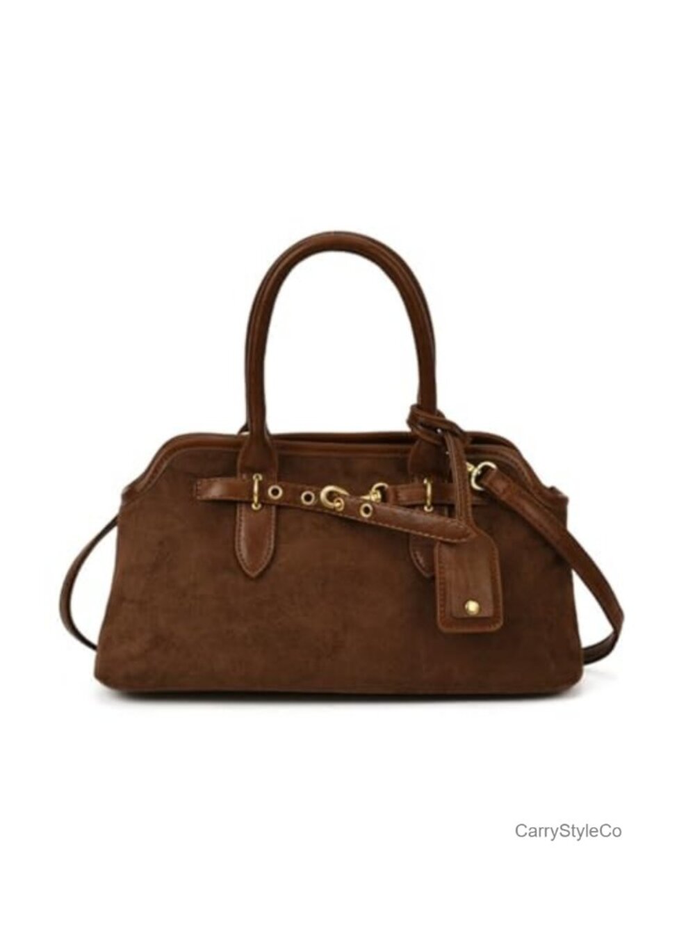 Faux Suede Tote Bag Slouchy Hobo Crossbody Satchel Vintage Fall Purse